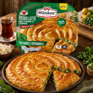 Hünkar Spinazie & Kaas Tepsibörek (700g) – Premium Diepvries Börek voor Groothandel & Horeca