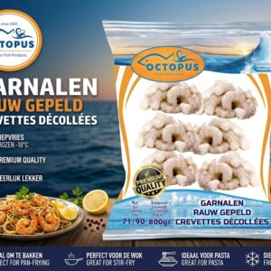 Octopus Garnalen Rauw Gepeld 71/90 800g | Diepgevroren