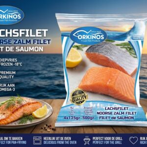Orkinos Noorse Zalmfilet 4x125g 500g | Diepgevroren Zalm