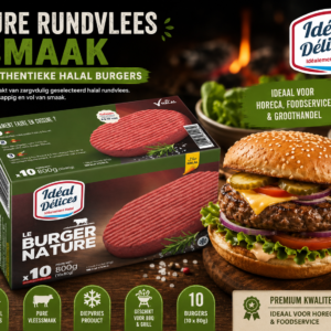 Idéal Délices Nature Burger 800g | Halal Rundvleesburgers