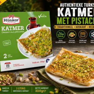 Hünkar Katmer met Pistache 300g (2 Stuks) | Authentiek Turks Dessert