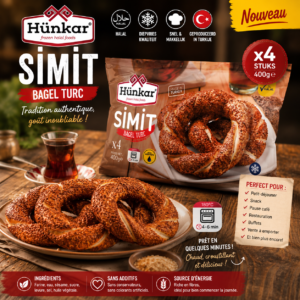 Hünkar Simit x4 (400g) – Traditionele Turkse Sesamringen voor Horeca & Groothandel