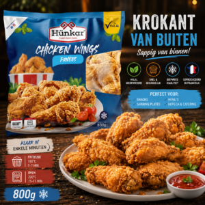 Kippenvleugels Gepaneerd 800g – Halal Diepvries Kip voor Horeca & Groothandel