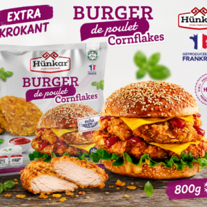Hünkar Cornflakes Kipburger 800g – Extra Krokante Halal Kipburgers voor Groothandel & Horeca