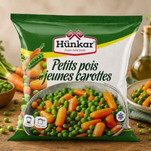 Hünkar Doperwten & Jonge Wortelen 800g | Diepvries Groentemix van Topkwaliteit