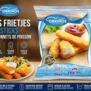 Orkinos Vis Frietjes 1kg | Diepgevroren Vissticks